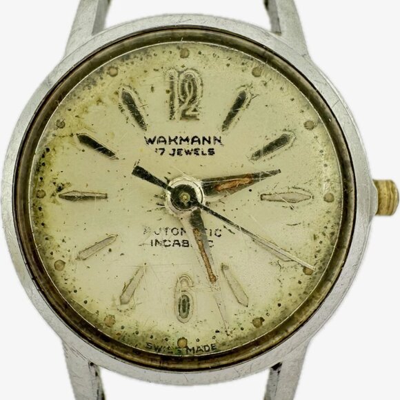 Vintage Accessories - Vintage Wakmann Ladies Automatic Wristwatch ETA 2365 Swiss Stainless Steel